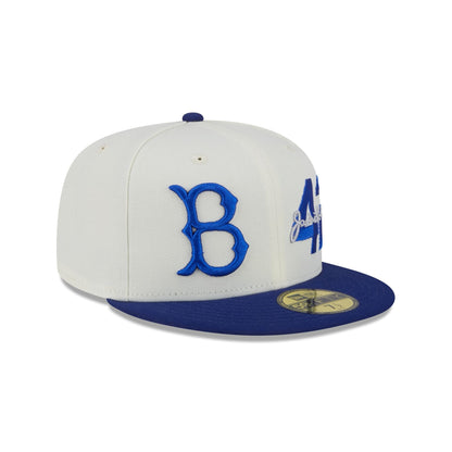 Brooklyn Dodgers Jackie Robinson Chrome White 59FIFTY Fitted Hat