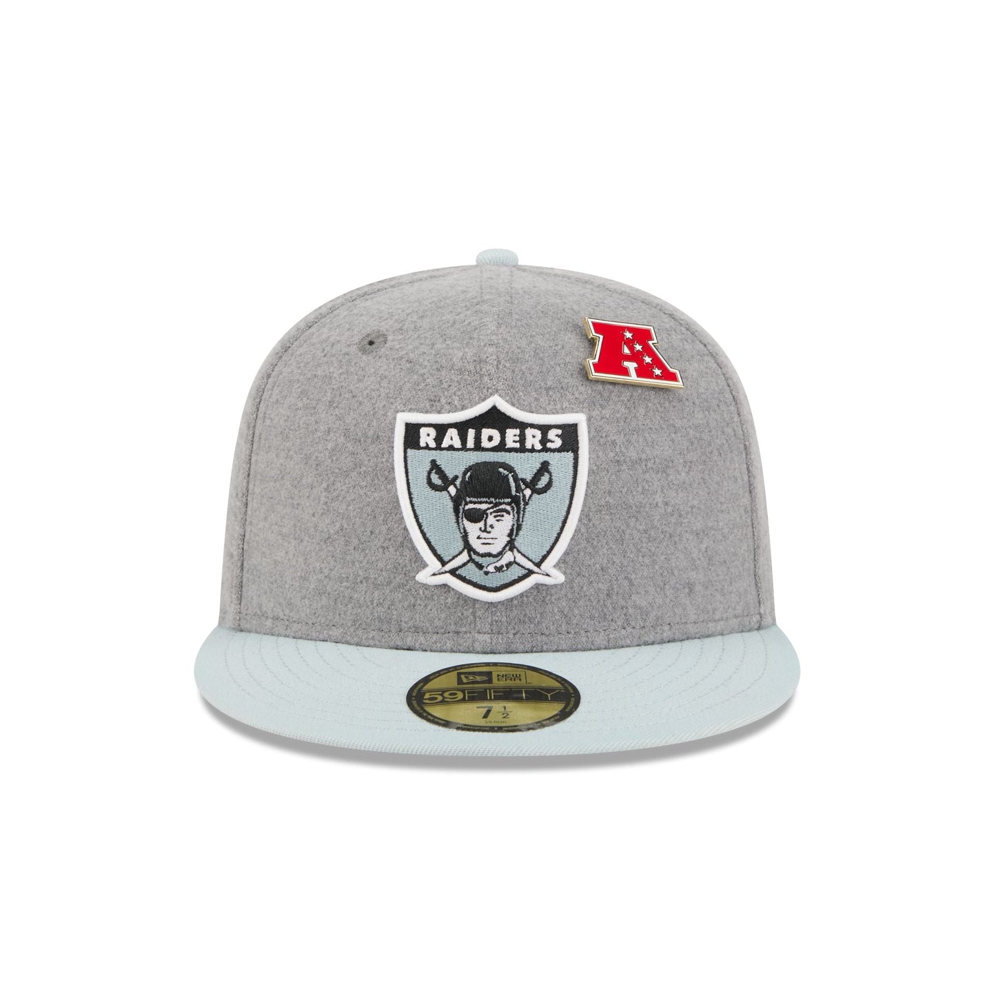 Las Vegas Raiders Heather Gray Wool 59FIFTY Fitted Hat