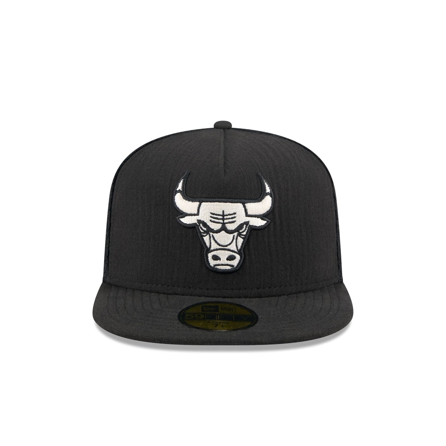 Chicago Bulls Black Mesh 59FIFTY A-Frame Fitted Hat