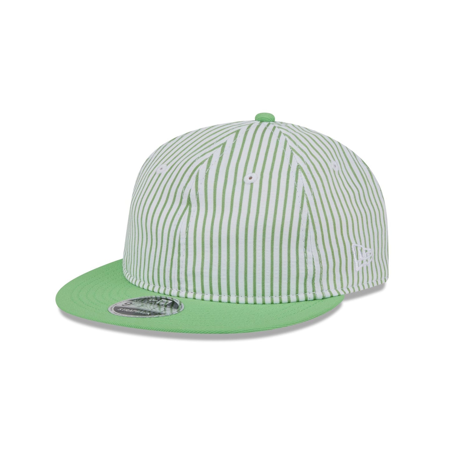 New Era Cap Lime Green Pinstripe Retro Crown 9FIFTY Snapback Hat