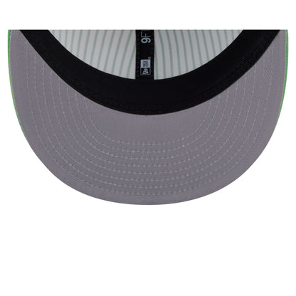 New Era Cap Lime Green Pinstripe Retro Crown 9FIFTY Snapback Hat