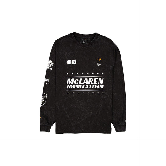 McLaren Formula 1 Team Pigment Wash Black Long Sleeve T-Shirt